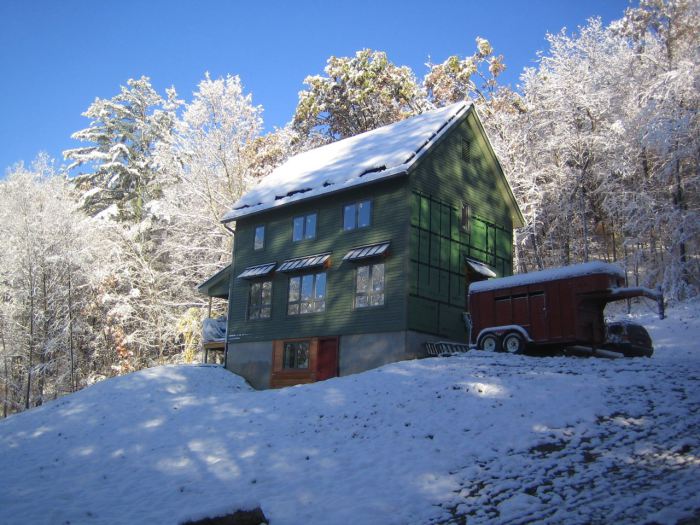 passive house in the snow